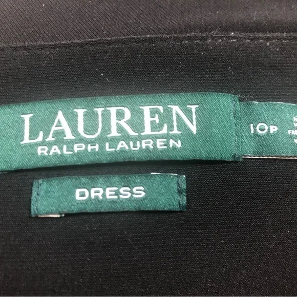 Women’s Lauren Ralph Lauren Black Cocktail Dress White Border Print. - Picture 6 of 7